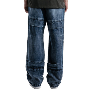 กางเกงยีนส์ขาตรงทรงหลวมสำหรับผู้ชายทรงหลวมขากว้างทรงเรียวขนาดพิเศษพร้อมโลโก้ออกแบบได้ตามต้องการ - Product Image 3