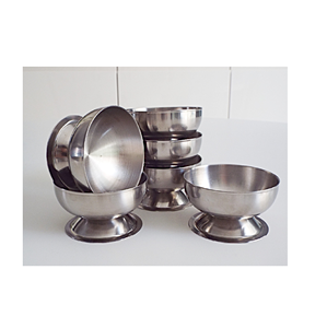 Tasse à glace en acier inoxydable pour magasin de forme ronde et bol de fruits décoratif produit de gros - Product Image 3