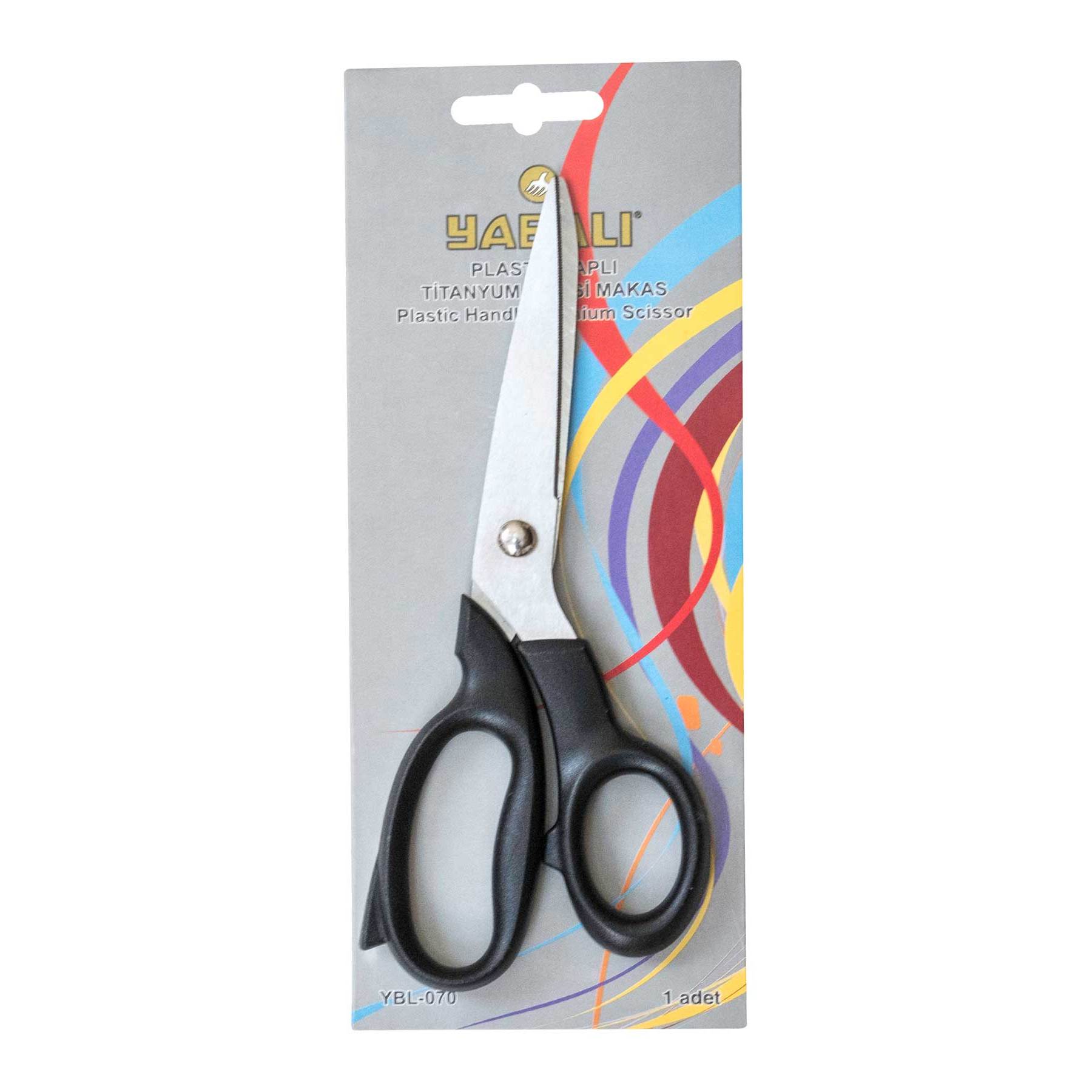 Yabalı Plastik Saplı Titanyum Makas No5 YBL070 Premium Paper Scissors