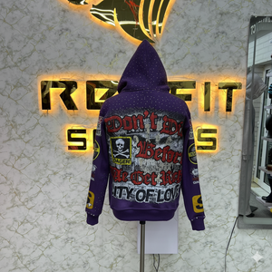 เสื้อฮู้ดมีซิปสีแดงสำหรับผู้ชายเสื้อฮู้ดพิมพ์ลายโลโก้ตามสั่ง - Product Image 4