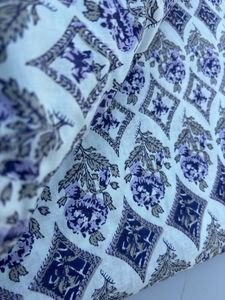 Blue Vintage Ethnic Floral Fabric Handmade Indian Cotton Lightweight Summer Swing Crafting Fabric Happy Print for Runway Home - Product Image 5