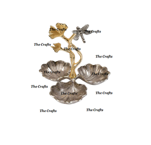 Bol décoratif en aluminium pour aliments avec base en bois Bol de forme ronde pour dattes et chocolats au meilleur prix - Product Image 2