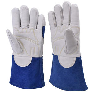 Gants de soudure de sécurité en cuir de vachette pleine fleur à manches longues, haute qualité, personnalisés, résistants à la chaleur et aux coupures, pour la protection des mains - Product Image 1