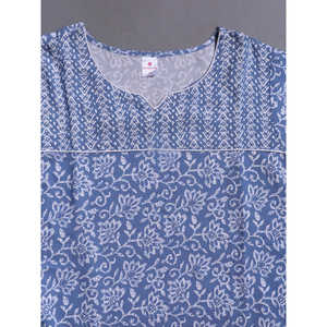 Bata de dormir para mujer 100% algodón estampada con bolsillo lateral, cintura elástica con cordón, suave y transpirable, talla 3XL para invierno - Product Image 1