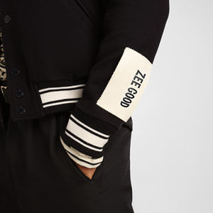 Chaqueta de béisbol de estilo callejero de invierno para hombre, cómoda, sólida, cálida, de lona de lana, cortavientos de algodón 100% para uso en exteriores - Product Image 5