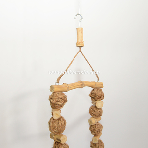 Natural Brown Bamboo Seagrass Hanging Classic Bird <b>Swing</b> Perch Frame Toy Small Medium Birds Pet Cage Stand Wholesale Dekor Asia - Product Image 3