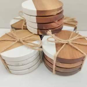 Dessous de verre à thé en nacre en bois de style nouveau fait à la main et plateau de service rectangulaire pour la vaisselle - Product Image 2