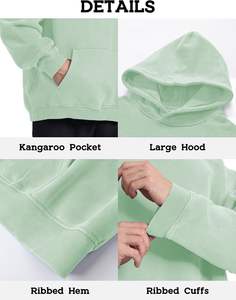 Deux tons hommes pull sweat coton polaire hiver sweat à capuche surdimensionné goutte épaule personnalisé coupe chaude plaine teint Streetwear - Product Image 3