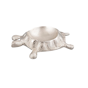 Outils à salade en métal en aluminium coulé rose doré antique plaqué argent en forme de tortue pour plateau de service de nourriture - Product Image 1
