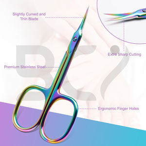 กรรไกรตัดหนังกำพร้าปลายแหลมหลากสีรุ่นใหม่มาแรง คุณภาพดี ขนาด 3.5 นิ้ว กรรไกรทำเล็บราคาถูก - Product Image 2