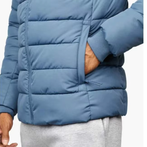 Veste d'hiver matelassée à capuche légère à manches longues imperméable respirante avec logo frontal pour homme en plein air - Product Image 5