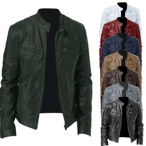 Chaqueta de punto de Caballero de negocios para hombre con cremallera cálida y chaqueta de cuero PU para caballeros - Product Image 2