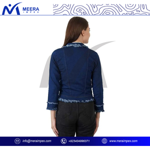 Chaqueta vaquera de moda para mujer, chaqueta vaquera azul Vintage de gran tamaño para mujer, ropa de calle, abrigo rasgado desgastado informal a la moda 2025 - Product Image 4