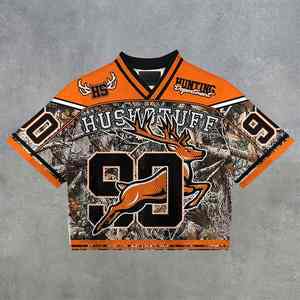 Logo personnalisé couleur t-shirts Streetwear rétro maillot de football imprimé séchage rapide t-shirts surdimensionnés Boxy recadrée maille maillot de baseball - Product Image 5