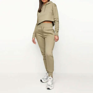 Jersey de entrenamiento personalizado para mujer, Sudadera con capucha, hombro caído, transpirable, cintura elástica, Tops sexis cortos, conjunto de estilo informal - Product Image 3