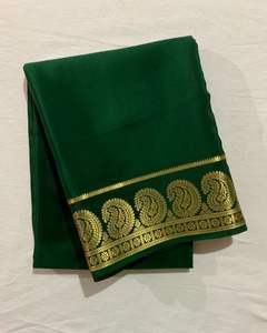 ผ้าไหมวิสโคสแท้สั่งทำพิเศษพร้อมขอบลายแฟนซีสำหรับผู้หญิง มีสินค้าในสต็อกในอินเดีย - Product Image 3