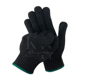 Gants de sécurité unisexes en coton noir tricoté sur mesure, tissu extensible du Pakistan, respirants, compatibles écran tactile, décontractés, toutes saisons, haute qualité - Product Image 4