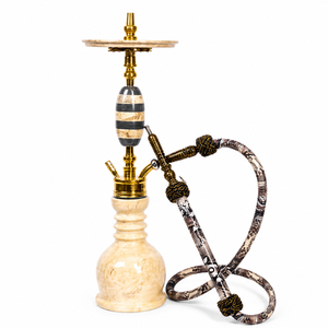 Farida Hookahs Egyptian Luxury Marble Hookah with Heavy Tray Stainless Stem Designer <b>Vase</b> 1 Hose-Matching Set for Shisha Smoking - Product Image 1