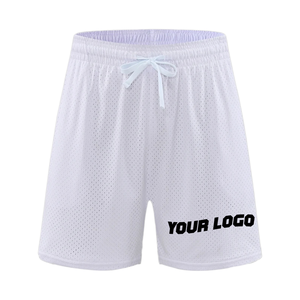 Short de jogging en maille écologique de haute qualité personnalisé été noir pour hommes Short de basket-ball Double couche motif solide - Product Image 6