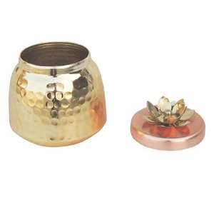 Frasco de fruta seca de cobre dorado puro de diseño clásico hecho a mano, pieza única para uso doméstico plano a un precio asequible - Product Image 4