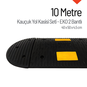Recycled Rubber Speed Bump ECO 2-Band Road Hump 10 Meter Set for <b>Roadway</b> Use - Product Image 1