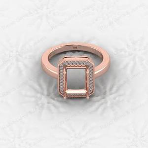 8x10mm Genuine 925 Sterling Silver Prong Set Engagement Octagon Semi Mount <b>Ring</b> <b>Blank</b> Good Resin Jewelry Findings Components - Product Image 2