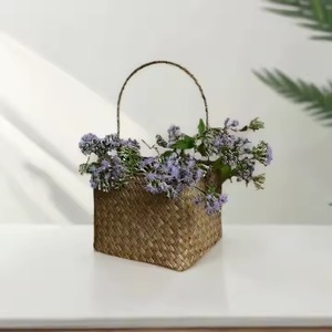 Petits paniers de fleurs artificielles suspendus pour mariage faits à la main panier de fleurs en pot pour cadeau de rangement décoratif - Product Image 3