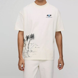 Camiseta de Verano de Corte Holgado Más Vendida para Hombre, 100% Algodón, Moderna y Elegante con Estampado Gráfico - Product Image 1