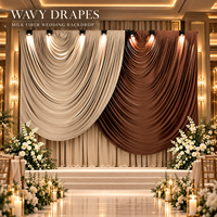 Housse de cadre arqué en U pré-arranglée une pièce en Spandex extensible et soie de lait avec manches drapées pour cabine photo de mariage et d'anniversaire