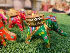Titulaire Diya éléphant rajasthani parfait pour la culture indienne décor festif pièce maîtresse (bougies non incluses) TeaLight traditionnel - Product Image 5