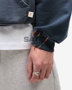 Sweat-shirts à capuche unisexes d'hiver de qualité supérieure, style urbain moderne, avec poche surdimensionnée, appliqué, manches longues, respirant, polyester/coton - Product Image 4