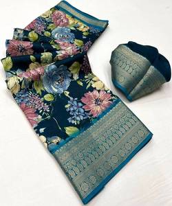 Saree en coton avec chemisier et dentelle pour mariage - Product Image 5