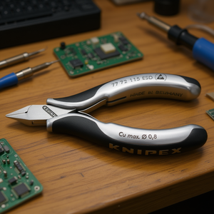 Cisaille diagonale électronique Knipex avec mini-tête, poignée polie miroir et poignées multi-composants, ciseaux et cisailles pointus - Product Image 3