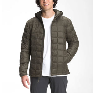 Veste matelassée légère pour homme en toile avec capuche et coque en nylon pour les vêtements de ville par temps froid - Product Image 1