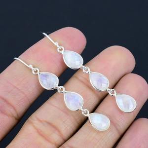 Boho Style Classical <b>Earrings</b> Jewelry For Women Silver Jewelry 925 Sterling Silver moonstone Gemstone <b>Handmade</b> <b>Earrings</b> Gift - Product Image 6