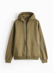 Men's Ultimate <b>Full</b>-<b>Zip</b> Hoodie 100% Cotton Solid Pattern Knitted Weaving Method Large Size Fleece <b>Sweatshirt</b> with Zipper - Product Image 3