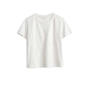 T-shirt blanc à manches courtes en coton personnalisé de haute qualité pour les femmes en gros conception vierge avec logo personnalisé tenue décontracté - Product Image 1