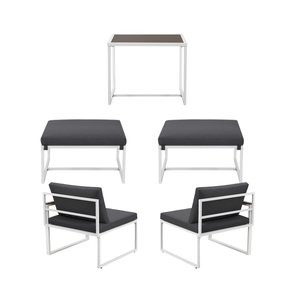 Juego de mesa y silla de patio de alta calidad, mesa y sillas con revestimiento de Pa impermeable, venta al por mayor de OEM, juego de Bari, mayorista de marco de acero - Product Image 1