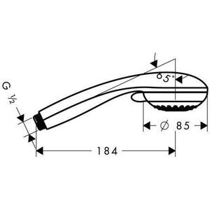 Hansgrohe Crometta 85 Hand Shower Multi <b>Spray</b> Modes DN 15 Chrome - Product Image 1