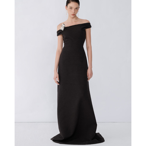 Clothes <b>Women</b> <b>Dresses</b> <b>Women</b> Casual Minimalist Quality Esber Off-The Shoulder <b>Long</b> <b>Dress</b> Flare At Bottom <b>Women</b> Clothing Wholesale - Product Image 1