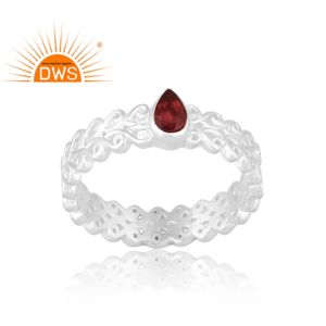 Anillo de piedras preciosas de granate Natural de Venta caliente, joyería personalizada para mujer, regalo para ella - Product Image 1