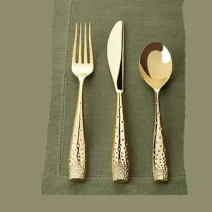 Stainless Steel <b>Flatware</b> <b>Set</b> of 5 with Stylish Design Perfect for Wedding Restaurant and Hotel Food Serving Usage Kitchen Supply - Product Image 4