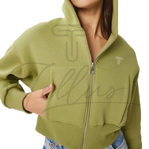 Sudaderas Cortas Blancas Personalizadas al por Mayor con Logotipo para Mujer, Sudadera Corta de Algodón para Mujer - Product Image 4