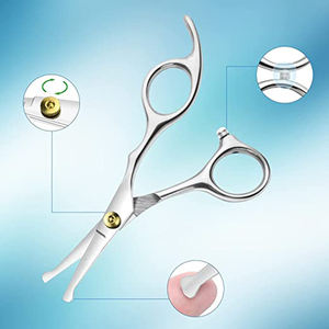 กรรไกรตัดขนบนใบหน้าและจมูกทำจากสเตนเลสสตีลขนาดเล็กพร้อมสกรูปรับได้และที่วางริงเกอร์ - Product Image 5