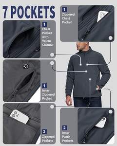 Chaqueta Softshell impermeable ligera para hombre con forro polar cálido cortavientos para viajes senderismo Golf carreras de motos - Product Image 3