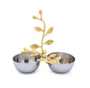 Vente en gros de bols de service décoratifs en métal argenté et doré Très tendance Meilleur vendeur Technique sculptée Option durable - Product Image 2