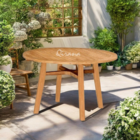 Table basse ronde Ascot de style moderne de 120 cm en teck pour la maison et l'extérieur pour les appartements Grand Hotels Gardens Restaurants