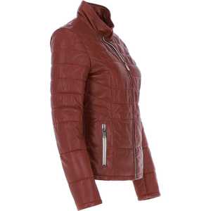 Veste en cuir pour femmes de haute qualité coupe régulière fermeture à glissière poches externes internes fabrication professionnelle pour l'hiver - Product Image 5