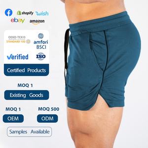 Short de sport de fitness décontracté imprimé de logo personnalisé XL pour hommes Short de course en élasthanne pour muscles moyens Plus à ourlet fendu Expédition DDP - Product Image 5