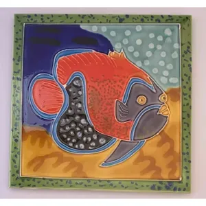 Pez payaso decorativo cerámica pared arte azulejo 8x8 nuevo tamaño para calcomanías de pared - Product Image 1